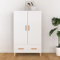homiuse Highboard Hochglanz-Weiß 70x31x115 cm Holzwerkstoff Wohnzimmerschrank Esszimmermöbel Vorratsschrank Haushaltsschrank Beistellschrank mit 2 Türen und 1 Schublade Staubfreies Design
