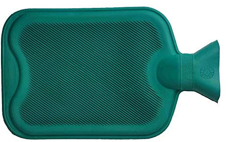 Wärmflasche ohne Bezug mit 2L Inhalt aus natürlischem Gummi ca. 24x38 cm Grün, mit großer Öffnung, langlebig und robust, Wärmekissen