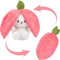 Yizemay Osterhase Plüschtier, Bunny Pal Hase Plüschtier Verstecken, Plush Hasen Erdbeeren, Kuscheltier Osterhase Puppe Geschenk für Kinder