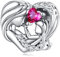 Ciondolo charms per madre e figlia per bracciale Pandora-Ciondolo a cuore in argento Sterling 925 con zirconi rosa-Regalo per donne e ragazze