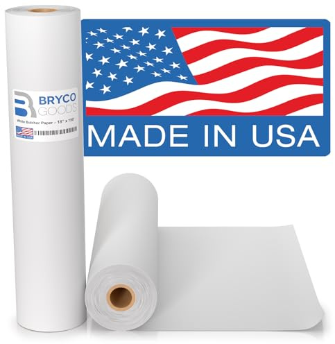 White Kraft Butcher Paper Roll - 18'' x 150' - Versatile & Durable - Ideal for Packaging, Grilling, Smoking Meat and BBQ - Unwaxed & Uncoated Butcher Paper for Sublimation - Made in USA