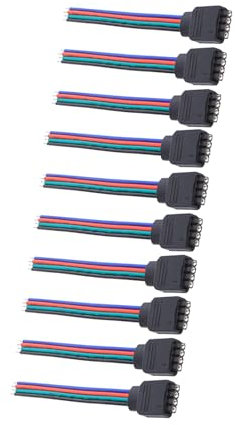 Cable de Alambre de 4 Pines, Conector de Tira de LED Conector Rápido RGB de 4 Pines, Cable de Conector Hembra Macho de Cable de Luz para Tira de LED SMD 3528 5050, Tira de Luces