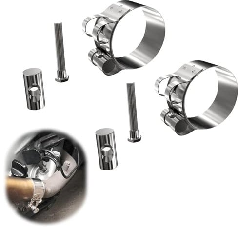 Lot de 2 colliers de serrage pour pot d'échappement en acier inoxydable (74-79 mm), colliers de serrage à large bande