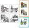 GLOBLELAND 4 Stück Mini Brücke, Transparente Stempel Für DIY Scrapbooking, Mini Teichpflanzen, Silikon Klare Siegel, Für Karten, Fotoalbum, Tagebuch, Heimdekoration