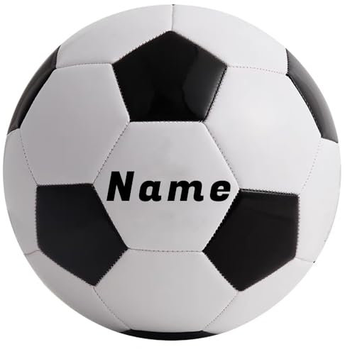 Cezool Fußball mit Namen Bedruckt-Weißer Fußball mit Schwarzen Flecken,Fußballgeschenke, personalisierte Geschenke, Weihnachts- und Geburtstagsgeschenke