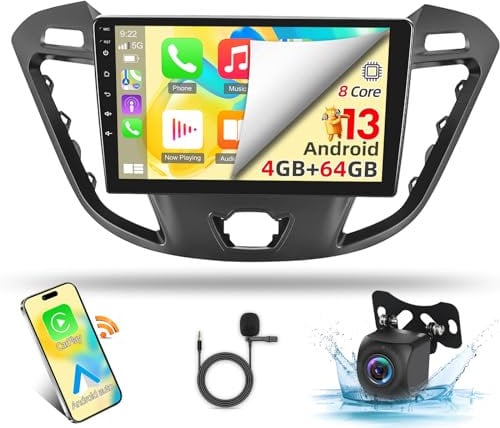 NHOPEEW [8 Core 4G+64G] Car Radio for Ford Transit Custom Tourneo 2013-2021, Android 13 Touch Screen, 13 Inch IPS, Apple Carplay/Android Auto, GPS Navigation, WiFi