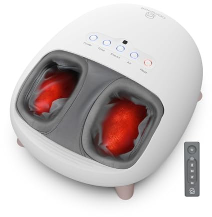 COMFIER Shiatsu Foot Massager with Heat, Rolling Compression Vibration, Foot Massager for Plantar Fasciitis,Neuropathy, Remote Control, Foot Warmer Gifts, Foot Heater Christmas Gifts for Women, Men