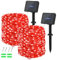 Dalugo Red Solar Lights Outdoor Garden, 2 Pack 120 LED Solar Powered Fairy Lights 40Ft 8 Modes Waterproof String Lights for Garden, Yard, Tree, Indoor/Outdoor Decoration