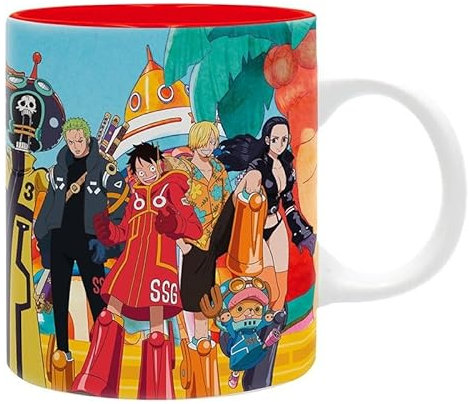 One Piece - Taza - Luffy Ruffy - Taza de café - Sombrero de paja - Taza con logotipo de banda - Cerámica - Caja de regalo