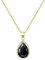 Linawe Black Crystal Gold Chain Necklace for Women Trendy, Imitation Diamond Pendant Boho Cubic Zirconia Birthstone Rhinestone Teardrop Necklace, Preppy Queen Costume Jewellery