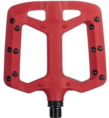 Funn Taipan Fahrradpedale aus glasfaserverstärktem Thermoplast mit 9/16-Zoll CrMo-Achsen und schienbeinfreundlichen Pins für MTB/BMX/Urban/Gravel Riding (Rot)