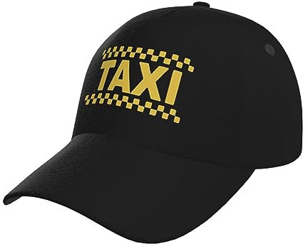 KWQDOZF Taxi Driver Cab Baseball Cap Herren Damen – verstellbare Klassische Schlichte Mütze schwarz