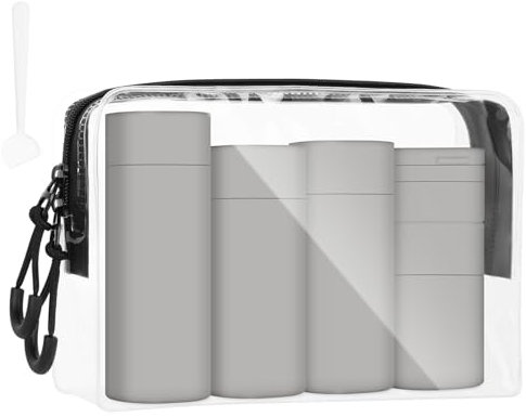 flintronic 5PCS Botellas de Viaje, Juegos de Botellas de Viaje Recargables, Botellas Cosméticas-Anti-Fugas Portátiles, Reutilizables, para Cosmético, Perfumes, Champú