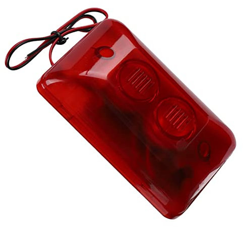 Alarmsirene mit Blitzlicht, 12 V, 15 W, Kabelgebunden, Blitzsirene, Ton, Alarm, Blitz, Blinkendes Rotlicht, Tonsirene für Zuhause, Hotel