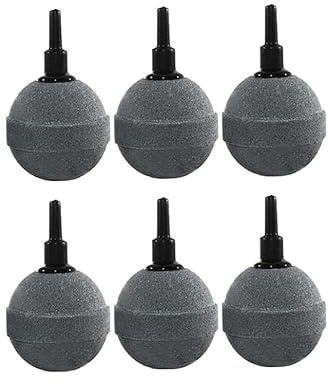 Taicols 6 Pièces 4CM Aquarium Pierre à Air Aquariums Pierre a Air D'aquarium,Diffuseur Bulle, Pierre d'air d'Aquarium Bubbler,Pierre pour Pompe Aquarium Pierre à Bulles D'aquarium