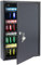 HMF 13564-02 Schlüsselschrank 64 Haken verstellbare Hakenleisten, 45,0 x 30,0 x 8,0 cm, schwarz