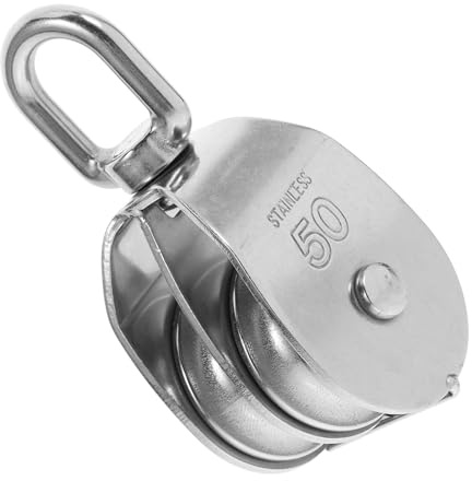 Gatuida Double Pulley Block Pulley Wheels Heavy Duty Rope for Flag Pole Construction Lifting