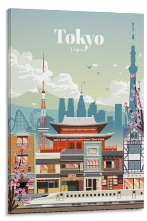 GJrjdb Vintage Travel Tokyo Japan Poster, 20 x 30 cm