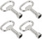 PATIKIL 8mm/0.3 Hole Socket Spanner Key, 4 Pack Zinc Alloy Square Electrical Cabinet Gas Water Meter Switch Safety Key for Cupboard Panel Lock