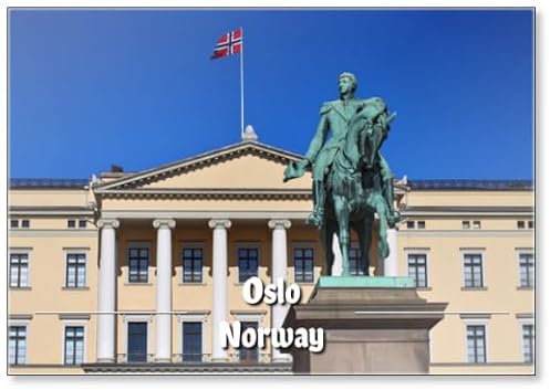 Statue des norwegischen Königs Karl Johan XIV in Oslo, Norwegen, Kühlschrankmagnet