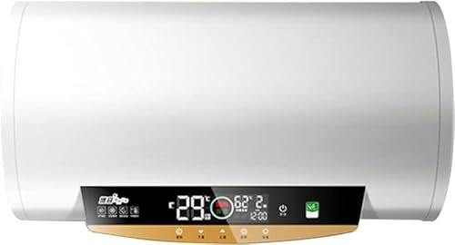 FLNOZAMZ Elektrischer Warmwasserbereiter, 2000 W, schnelles Aufheizen, Echtzeit-Temperatur, Fernbedienung, Wasserausfall und Stromausfall (60L)