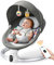 Aomdom Babyschaukel, elektrisch, ab der Geburt bis 9 kg, Babywippe, mit Fernbedienung und kabellos, für App-Steuerung, Grau