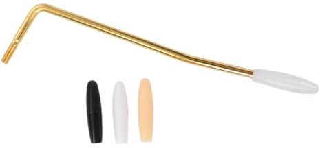 Goldener Tremolohebel 5mm für E-gitarre mit 3 Kappen | Metall, Schnelle Montage, zum Ändern der Tonhöhe und Saitenspannung, Ersatzteil für Spieler