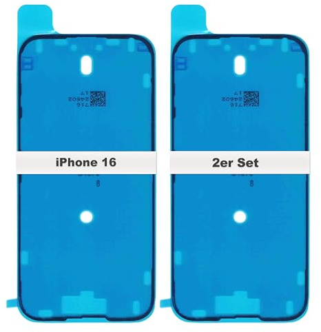 IS-TECK 2er Set Ersatz iPhone 16 Pro Max Plus Kleber Für Display und Gehäuse Rahmen Dichtung Sticker LCD Wasserdichtung Folie (iPhone 16)