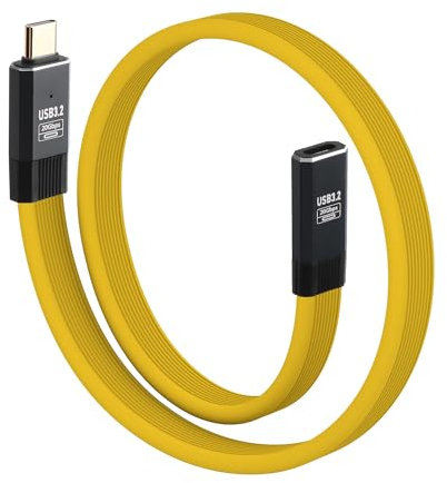CERRXIAN 50cm USB C 3.2 Cable de datos Soft Flat Soft, 100W Cable USB C, macho tipo C macho a 20 Gops 4K @ 60Hz Cable de datos FPC delgado plano para teléfonos móviles, tabletas