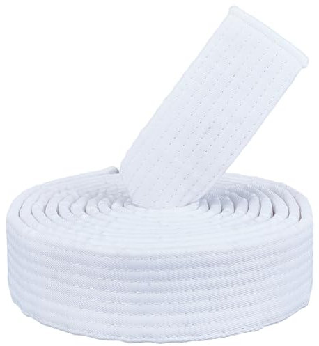 CREATCABIN Weiße Karate Gürtel Polyester Kampfsport Gürtel Judo Jiu Jitsu TKD Aikido Einheitlicher Ranggürtel Lang Weich Universelle Passform Erwachsenen Gürtel Taekwondo Für Männer Frauen Sport 260cm