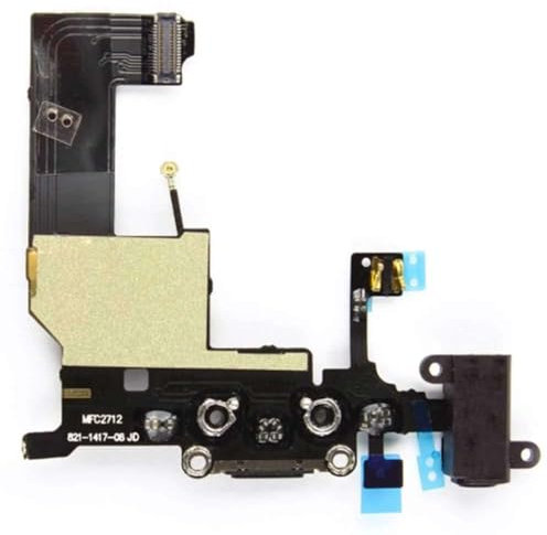 Eutoping Ladebuchse Board für Apple iPhone 5 Schwarz Connector Charger Board Flex Kabel Montage Ersatz