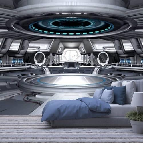 Un Vaisseau Spatial De Science-Fiction Agrandit L'Espace Papier Peint Moderne En 3D Pour Chambre À Coucher Et Salon Papier Peint 3D Coller Et Peler Stickers Muraux Décor À La Maison Art M-810730577306