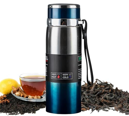 Insulated Stainless Steel Water Bottle, Travel Cup, Leak Proof Design with Strap, 9.84x3.54x3.54in, Sturdy Insulation for School, Gym, Camping, Sports, and Travel Use