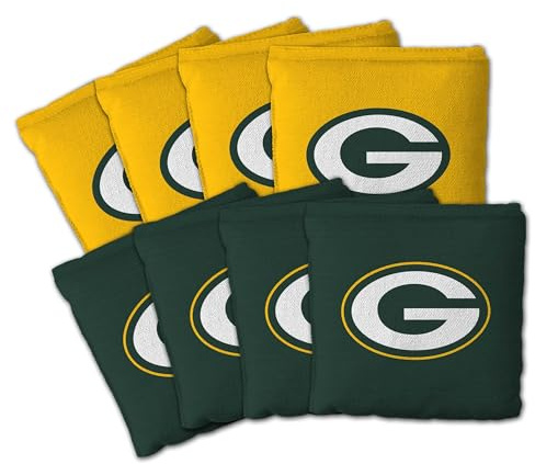 YouTheFan 8 offiziell lizenzierte NFL Cornhole-Beutel für alle Jahreszeiten, mit Schiebeverschluss und Ständer, Standardgröße