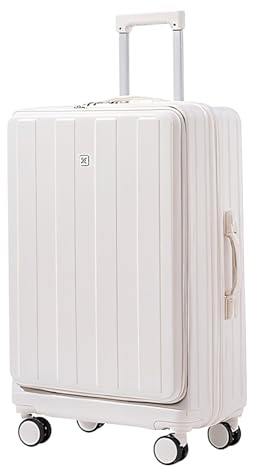 AYES Koffer, weiß, 50,80 cm, Frontöffnendes Fach
