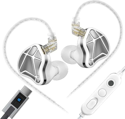KZA COUSTICS KZ AXAS In Ear Gaming Kopfhörer, IEM für Ego-Shooter-Spiele, HiFi Ohrhörer mit Mikrofon für Spiele und Musik, mit Eingebauter DSP mit 4 EQ-Modi