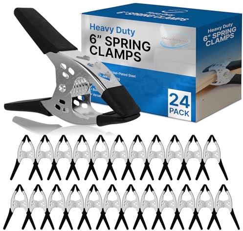 Online Best Service Lot of 24-153mm Spring Clamp Large Super Heavy Duty Spring Metal Black - 77mm Jaw Openin