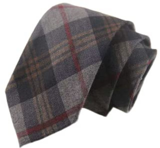 Harrington Marley Schottenkaro-Krawatte, Landhaus-Tweed, schottischer Stil, kariert, grau, gewebt, grau, M