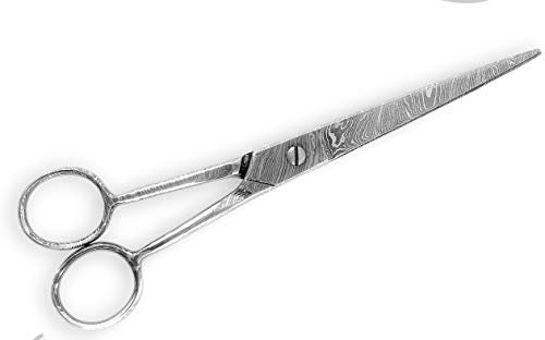 Perkin - Professionelle Japanische Damaststahlschere, Friseurschere, Silber, 16,5 cm, 1 stück, Beidhändig, mit Lederetui