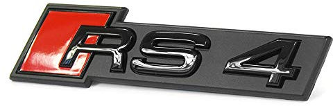 Audi 8W0853736CT94 Schriftzug RS4 (B9) Kühlergrill Tuning Emblem Exclusive Blackline Black Edition Logo, schwarz