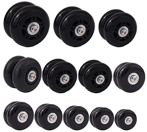 ICTRONIX Coppia Ruote sostitutive Valigia Bagagli Assi e Chiave Kit di Riparazione 48mm x 17mm