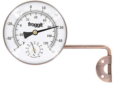 froggit Temperatur Luftfeuchte Retro Thermometer im Kupferdesign