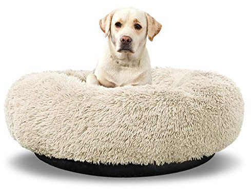 ANWA Waschbares Hundebett – rundes Donut-Bett für große Hunde, bequem, beruhigendes Kuscheltier