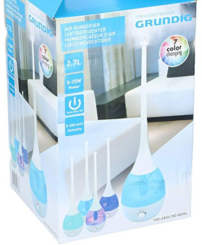 GRUNDIG LED farbwechsel Diffuser 2.7L Luftbefeuchter 25W Weiß Wohnzimmer