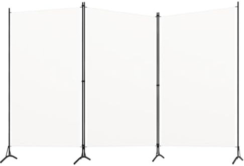 3-tlg. Raumteiler Cremeweiß 260x180 cm