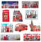 Set of 10 London England Famous Icons Acrylic Foil Fridge Magnets