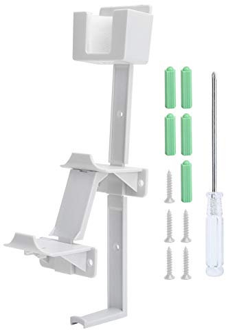 Multifunction Controller Wall Bracket, ABS Universal Wall Stand Wall Mount Bracket with Headset Hanger for PS5/PS4/Xbox Controller(White)