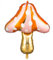 Matte Folienballon Pilz in Farbmischung 66x75cm