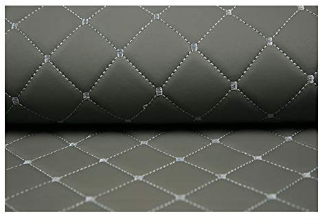 DIY Lederkonzept Kunstleder Polsterstoff Gesteppt Kaschiert Meterware Möbelstoff Dekostoff,Grau (Color : Gray Square, Size : 1.43×3m)
