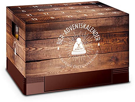 itenga Adventskalender Aufsatz für Bierkasten Männer Adventskalender zum Selber Befüllen Bieradventskalender in Holzkistenoptik